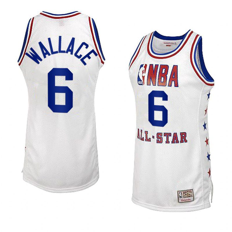 2003 nba all star ben wallace detroit pistons white jersey