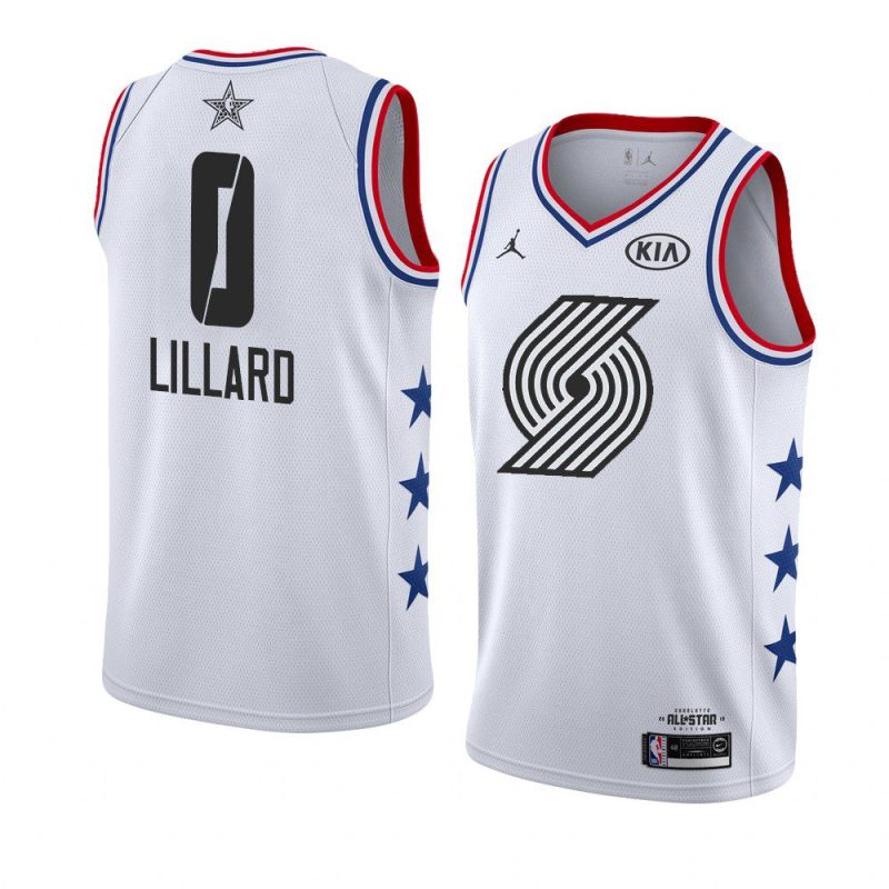 2019 all star white men damian lillard jersey