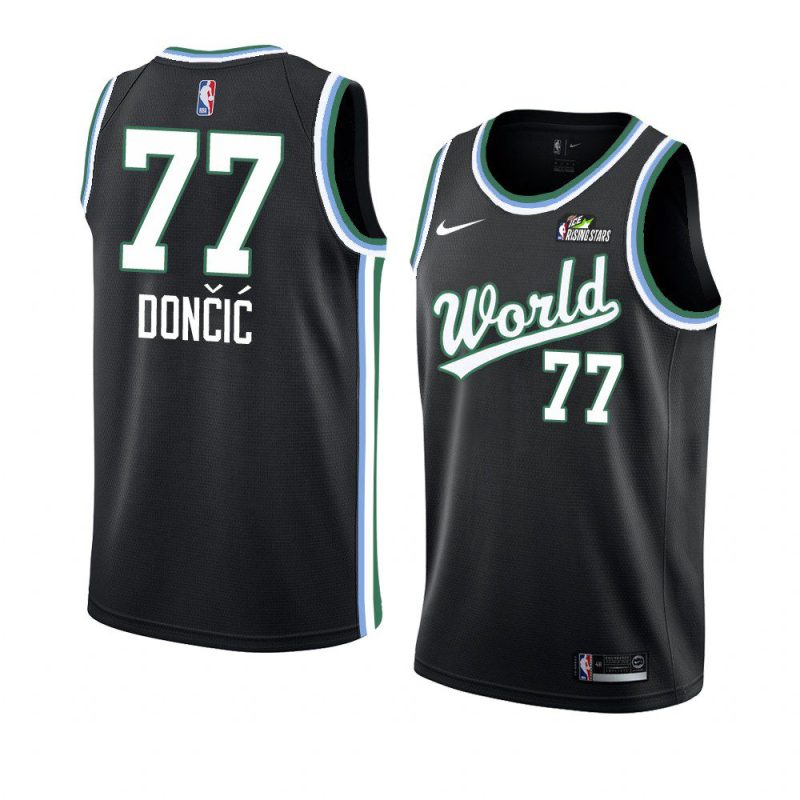 2019 rising star black men's luka doncic name jersey