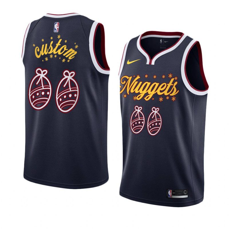 2020 christmas night custom denver nuggets navy jersey