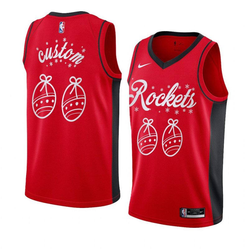 2020 christmas night custom houston rockets red jersey