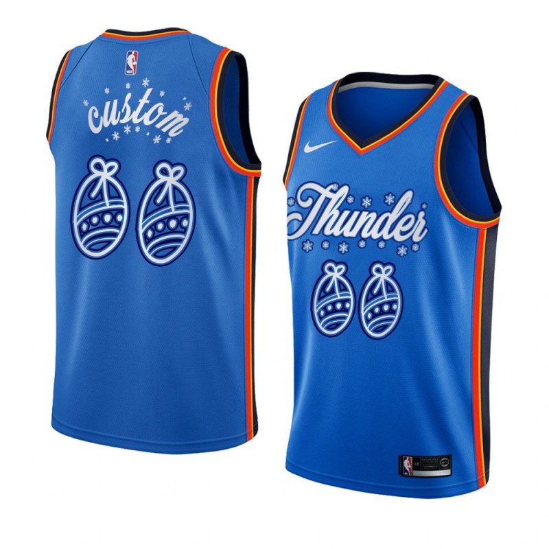 2020 christmas night custom oklahoma city thunder blue jersey