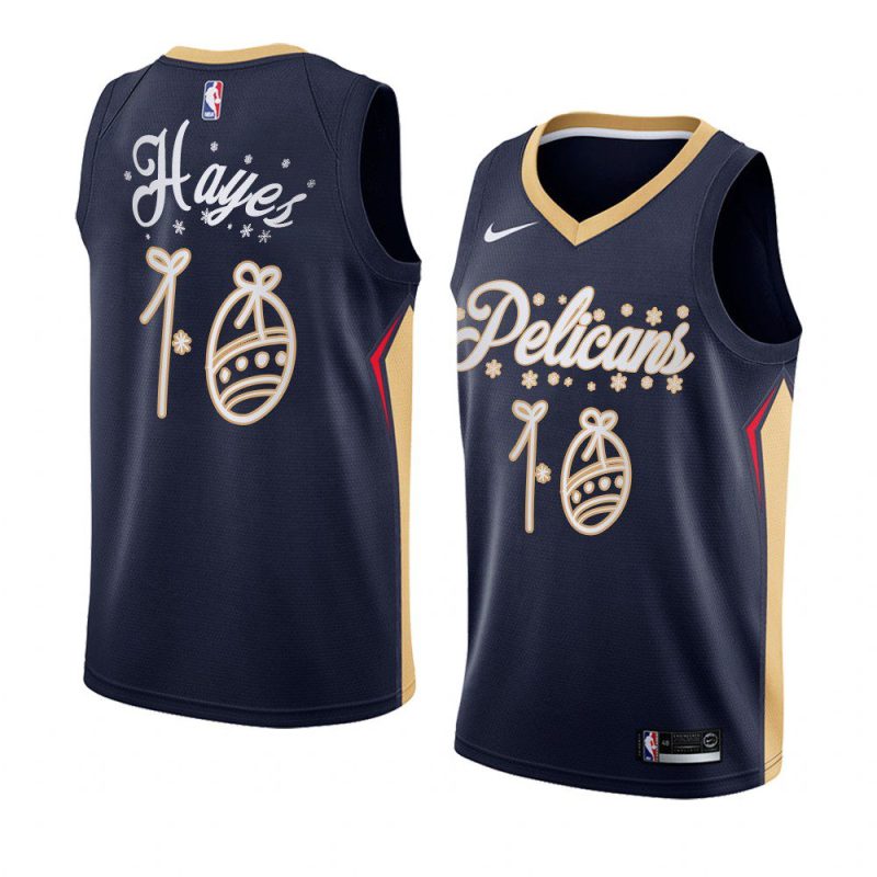 2020 christmas night jaxson hayes new orleans pelicans navy jersey