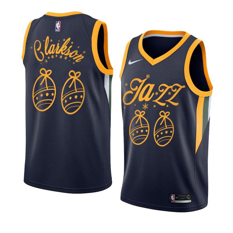 2020 christmas night jordan clarkson utah jazz navy jersey