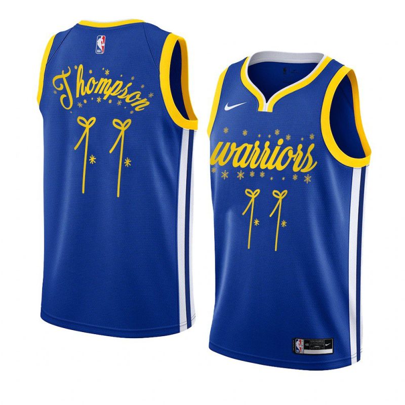 2020 christmas night klay thompson golden state warriors royal jersey