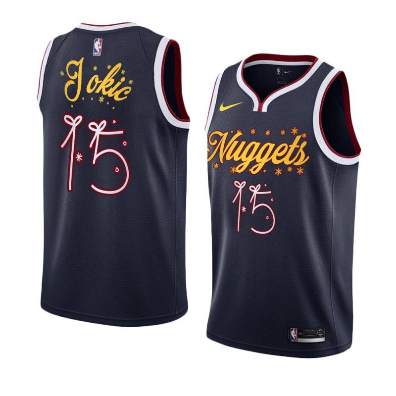 2020 christmas night nikola jokic denver nuggets navy jersey