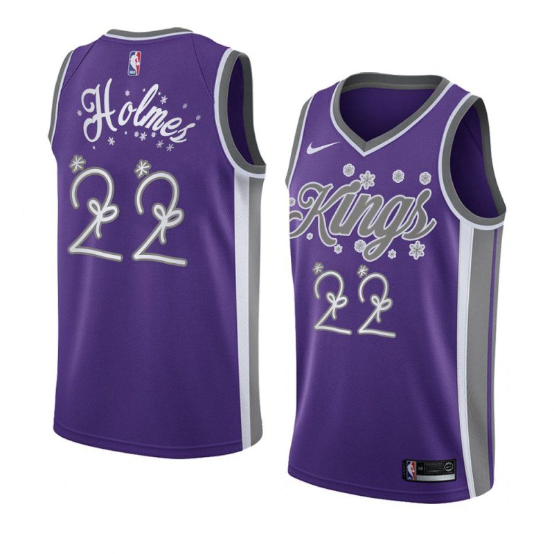 2020 christmas night richaun holmes sacramento kings purple jersey