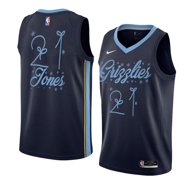 2020 christmas night tyus jones memphis grizzlies navy jersey