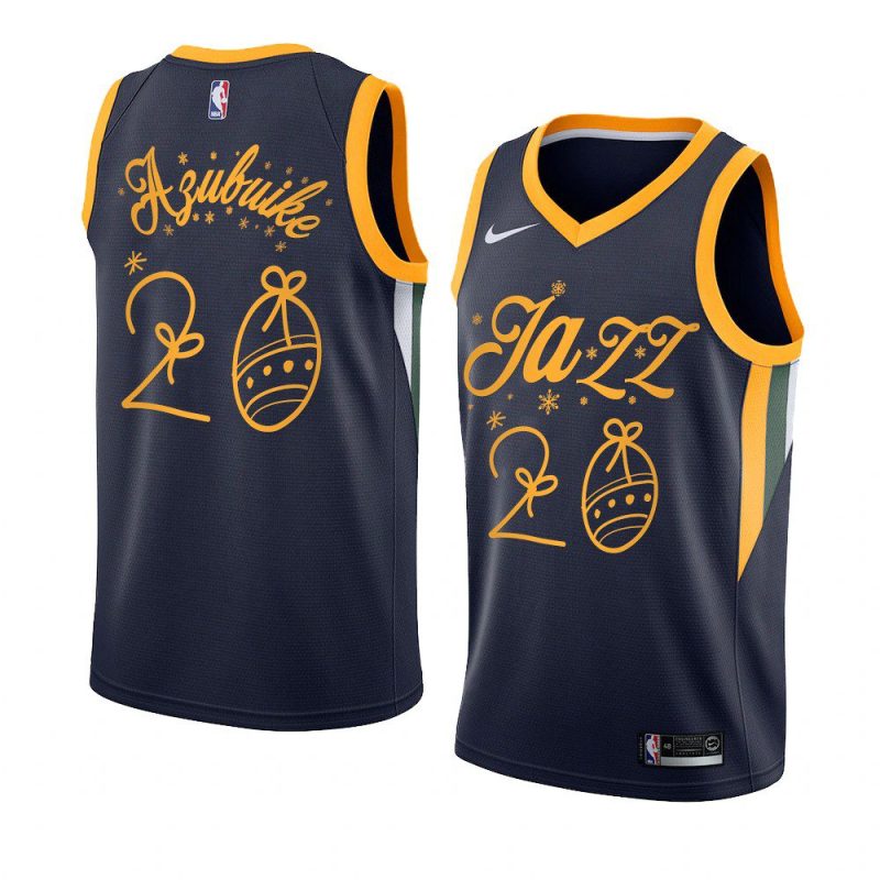 2020 christmas night udoka azubuike utah jazz navy jersey