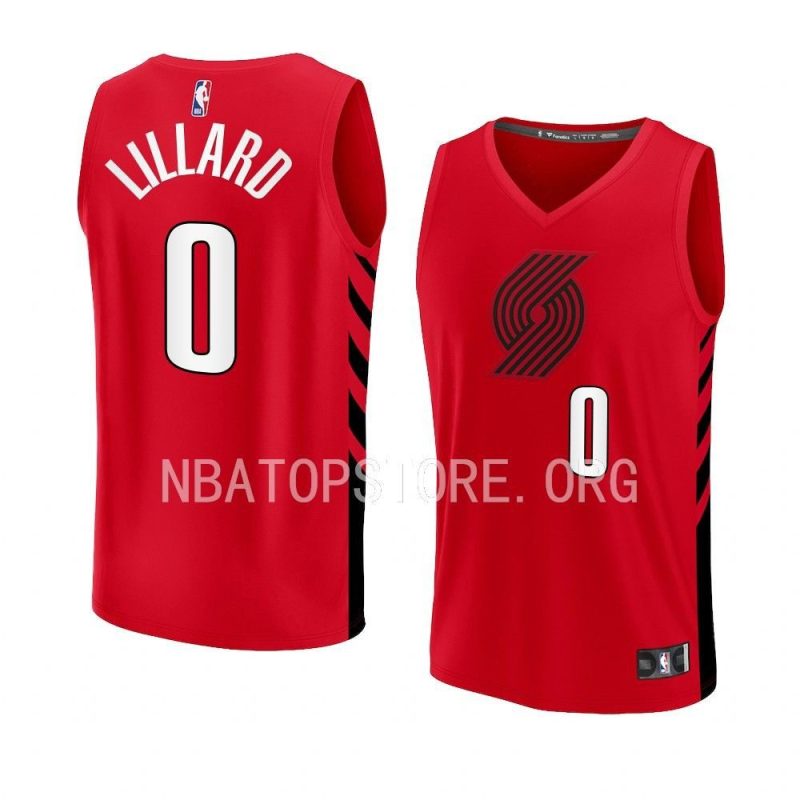 2022 23blazers damian lillard red fast break player statement edition jersey