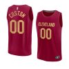 2022 23cavaliers custom wine fast break replica icon jersey