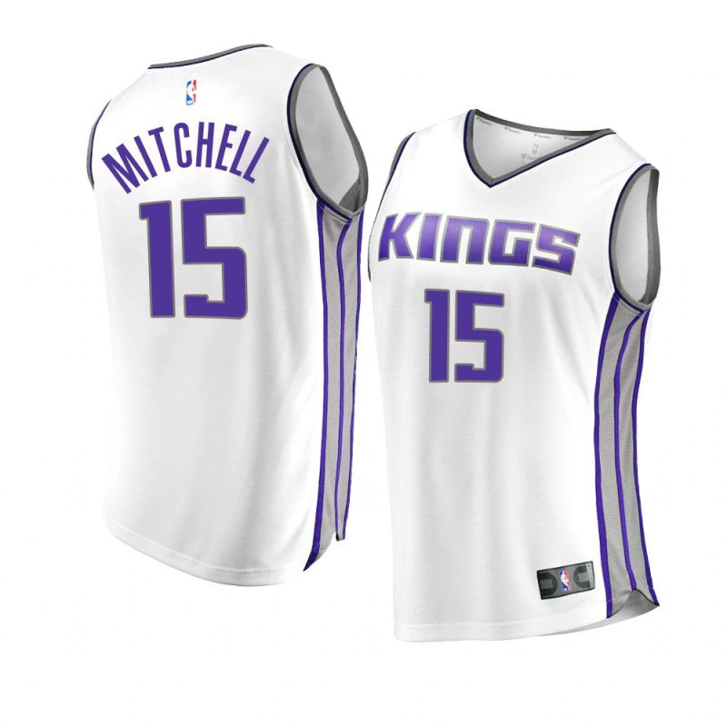 2022 23kings davion mitchell white replica association edition jersey