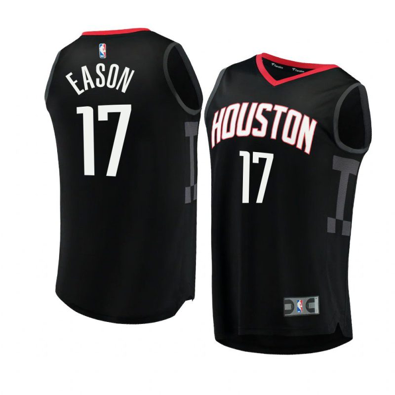 2022 23rockets tari eason black replica statement jersey