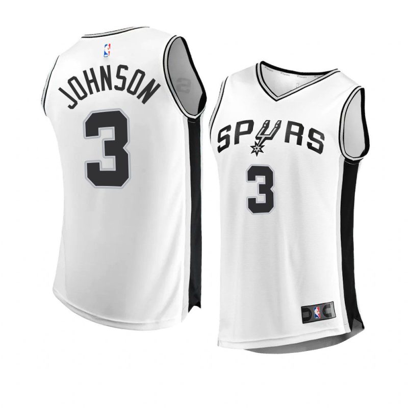 2022 23spurs keldon johnson white replica association edition jersey