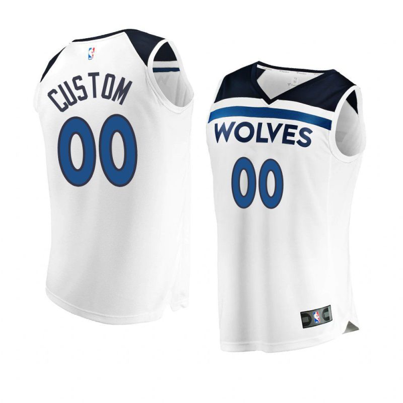 2022 23timberwolves custom white replica association jersey