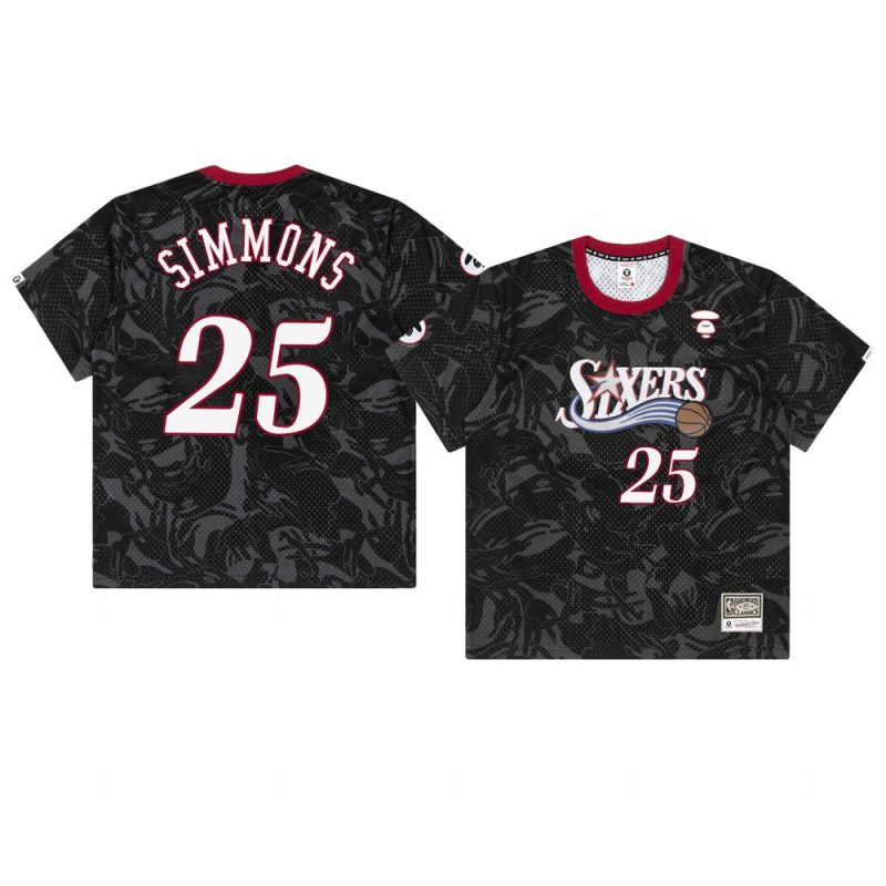 76ers ben simmons jersey aape hardwood classics black