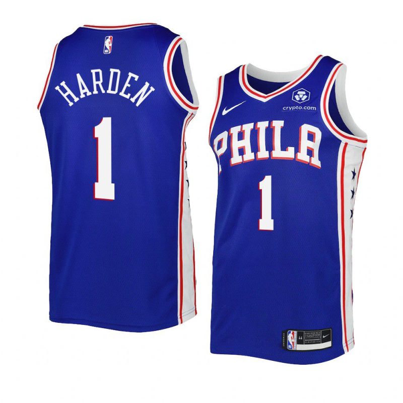 76ers james harden royal 2022 23icon edition swingman jersey