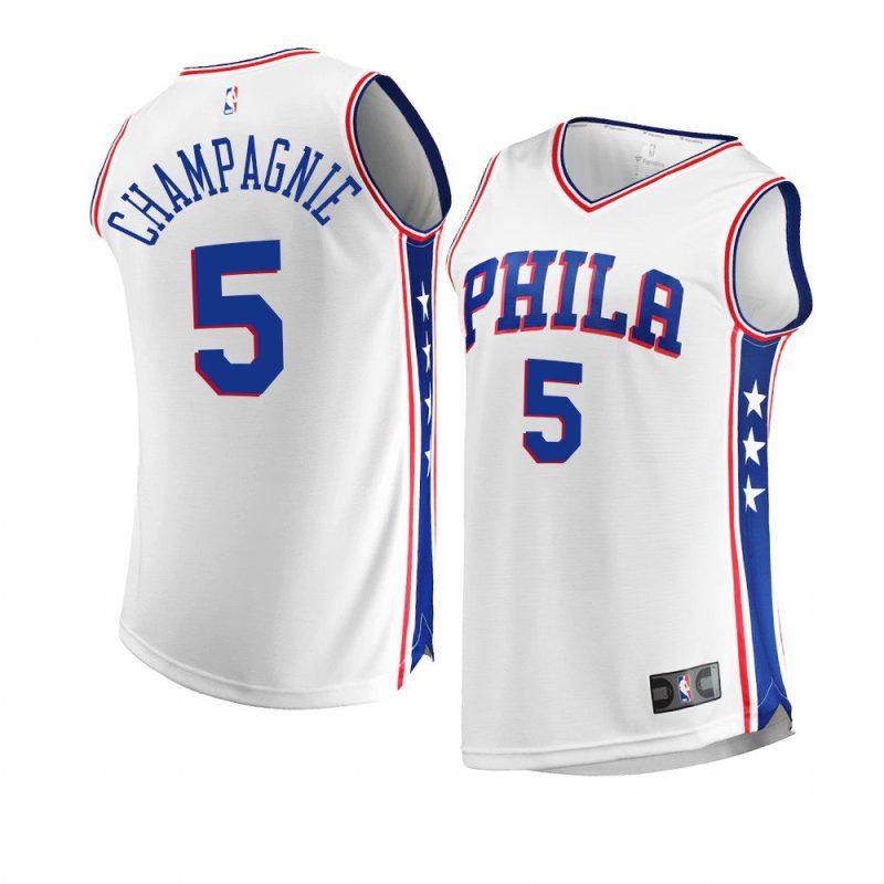 76ers julian champagnie white replica association jersey