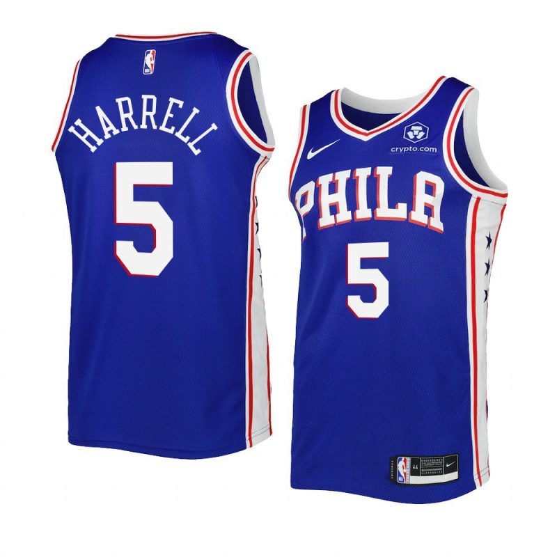 76ers montrezl harrell blue 2022 23icon edition swingman jersey