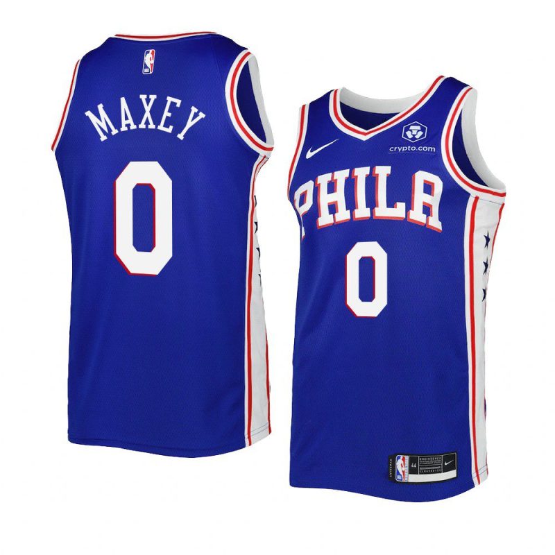 76ers tyrese maxey royal 2022 23icon edition swingman jersey