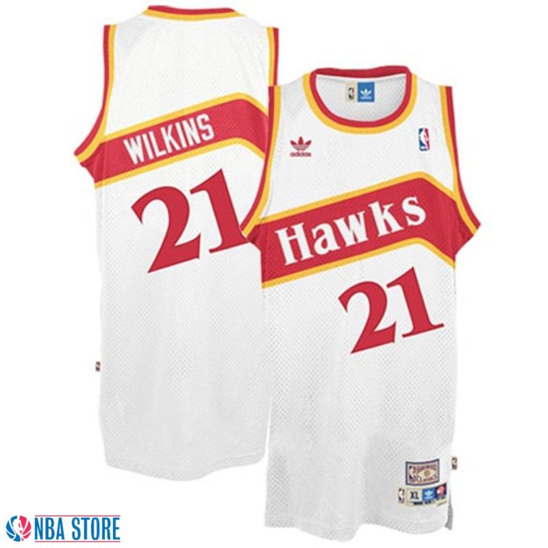 Dominique Wilkins Atlanta Hawks White Hardwood Classics Jersey