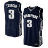 Hoyas 3 Allen Iverson Basketball Jersey Navy Blue