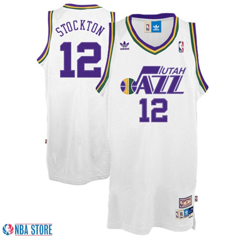 John Stockton Utah Jazz Throwback Swingman White Jersey