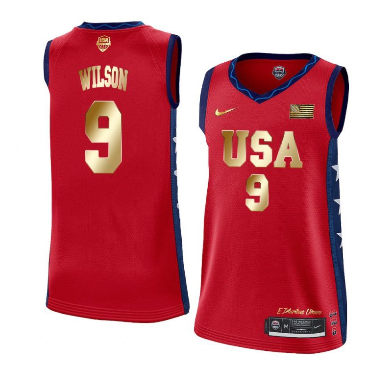 a'ja wilson women's jersey tokyo olympics champions red 2021