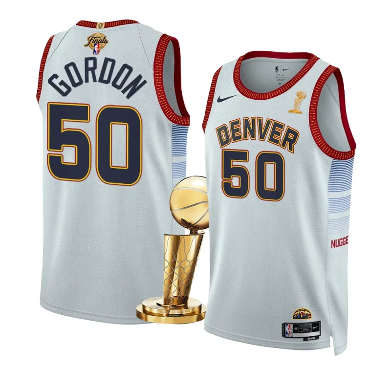 aaron gordon city edition jersey 2023 nba finals champions white