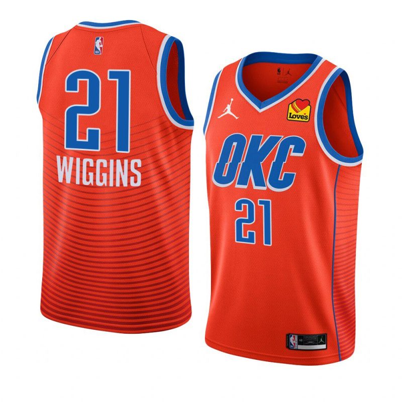 aaron wiggins thunderjersey 2022 23statement edition orangeswingman