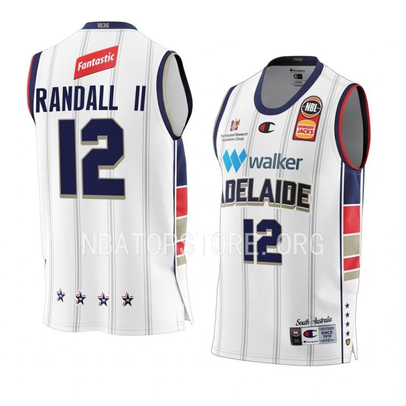 adelaide 36ers craig randall ii white 2022 23away nbl jersey