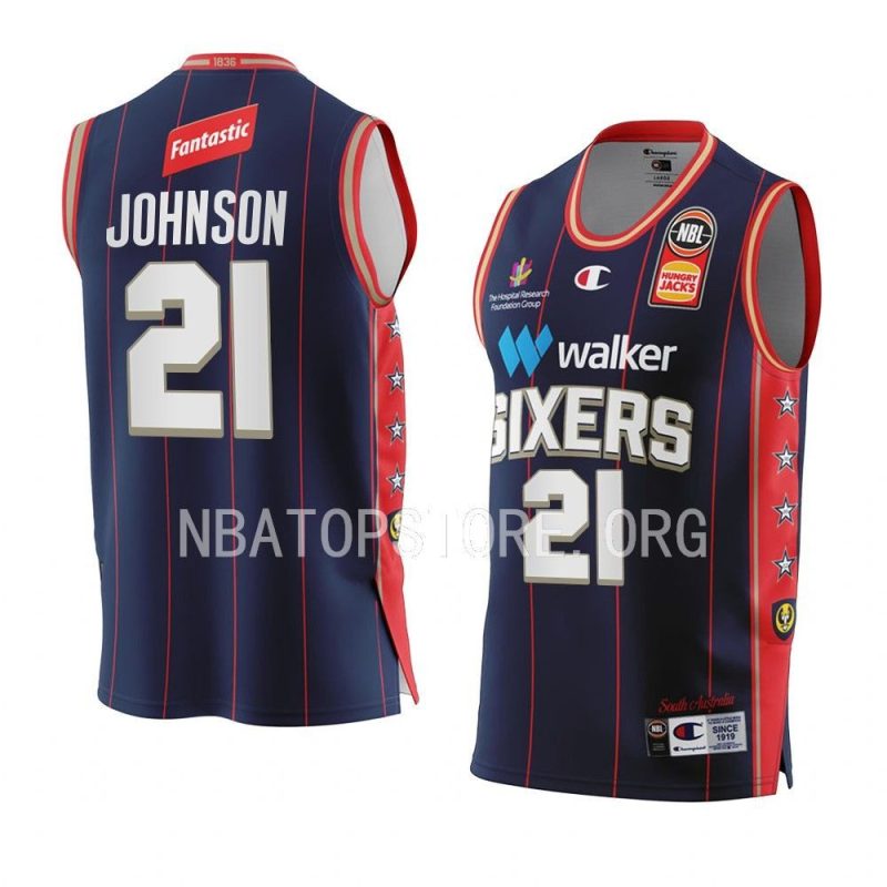 adelaide 36ers daniel johnson navy 2022 23home nbl jersey