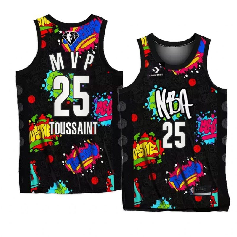 alex toussaint replica jersey 2022 nba celebrity game mvp black