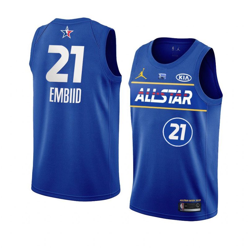 all stars joel embiid jersey nba all star game royal