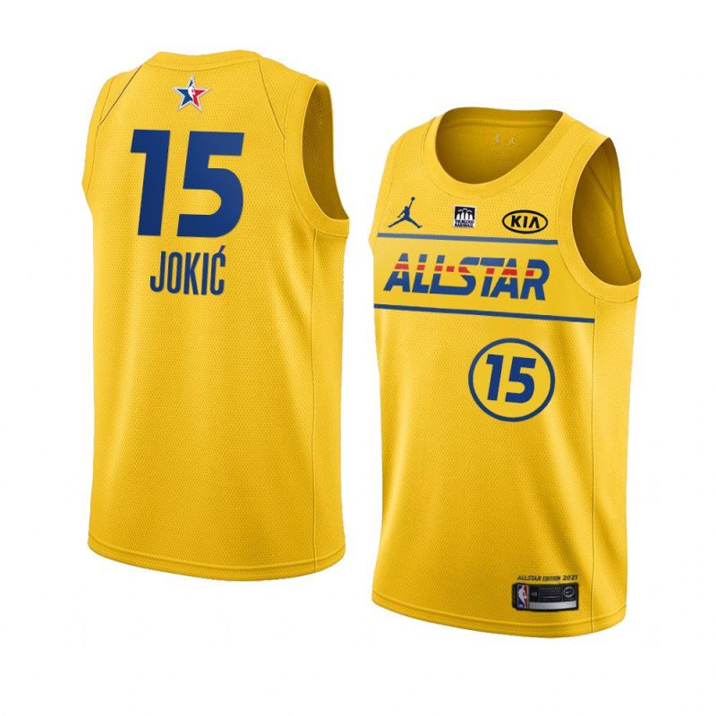 all stars nikola jokic jersey nba all star game gold