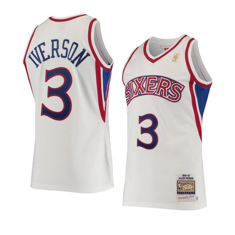 allen iverson hardwood classics authentic jersey mitchell & ness white