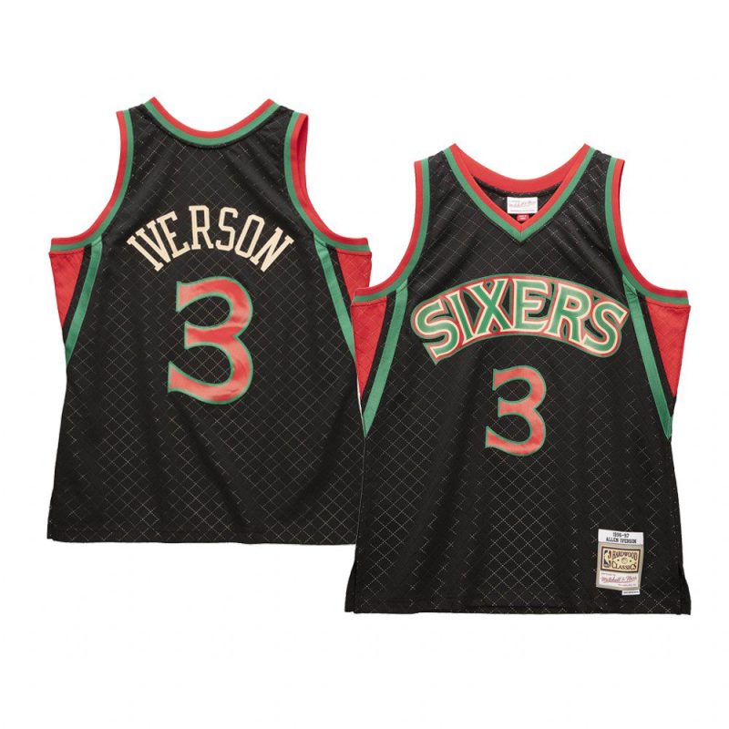 allen iverson jersey neapolitan black 1996 97