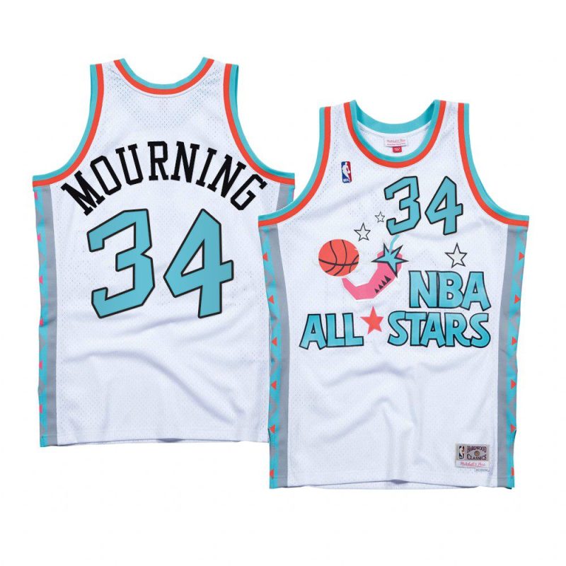 alonzo mourning nba all stars game jersey hardwood classics white 1996