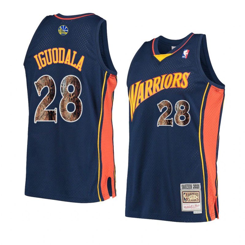 andre iguodala hardwood classics jersey snakeskin navy 2021