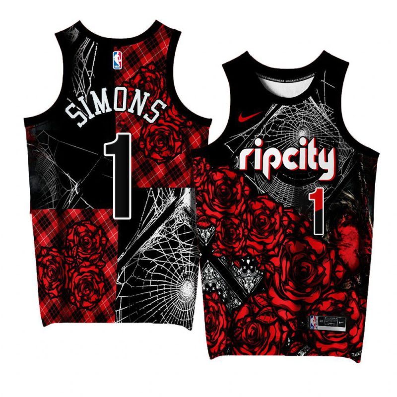 anfernee simons blazers rose garden exclusive editionjersey black