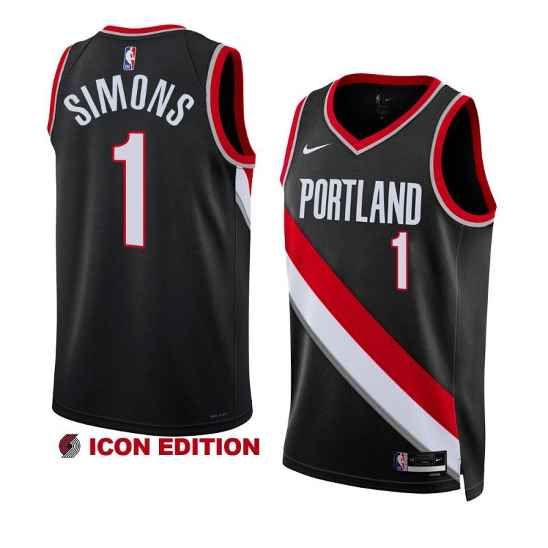 anfernee simons blazersjersey 2022 23icon edition blackswingman