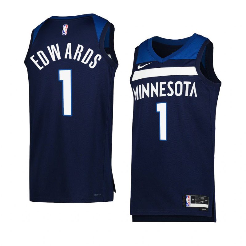 anthony edwards timberwolvesjersey 2022 23icon edition navyswingman