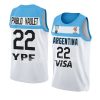 argentina basketball 2023 fiba world cup juan pablo vaulet white home jersey