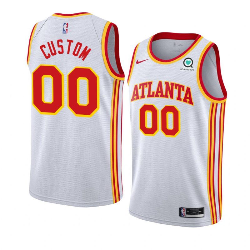 atlanta hawks custom white association edition jersey