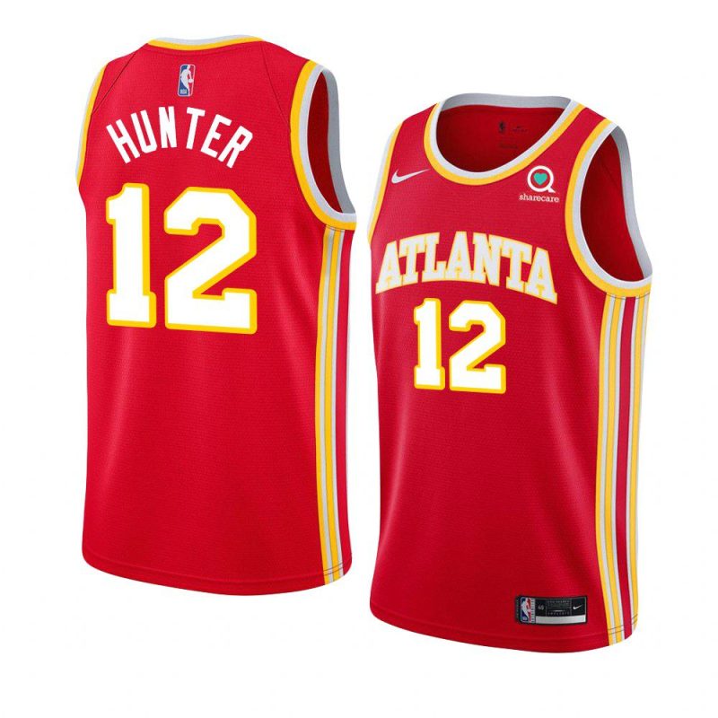 atlanta hawks de'andre hunter red icon edition jersey