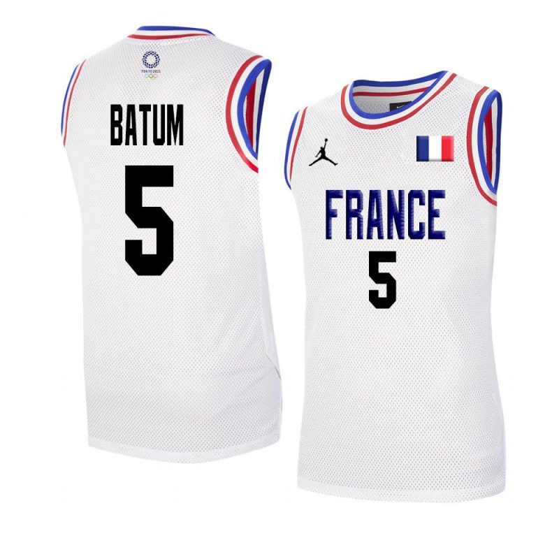 basketball team nicolas batum 2021 tokyo olympics white jersey