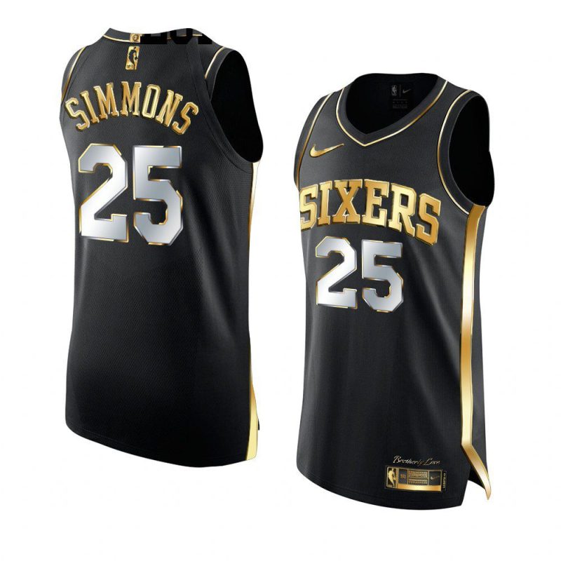 ben simmons jersey golden edition black 3x champs men's