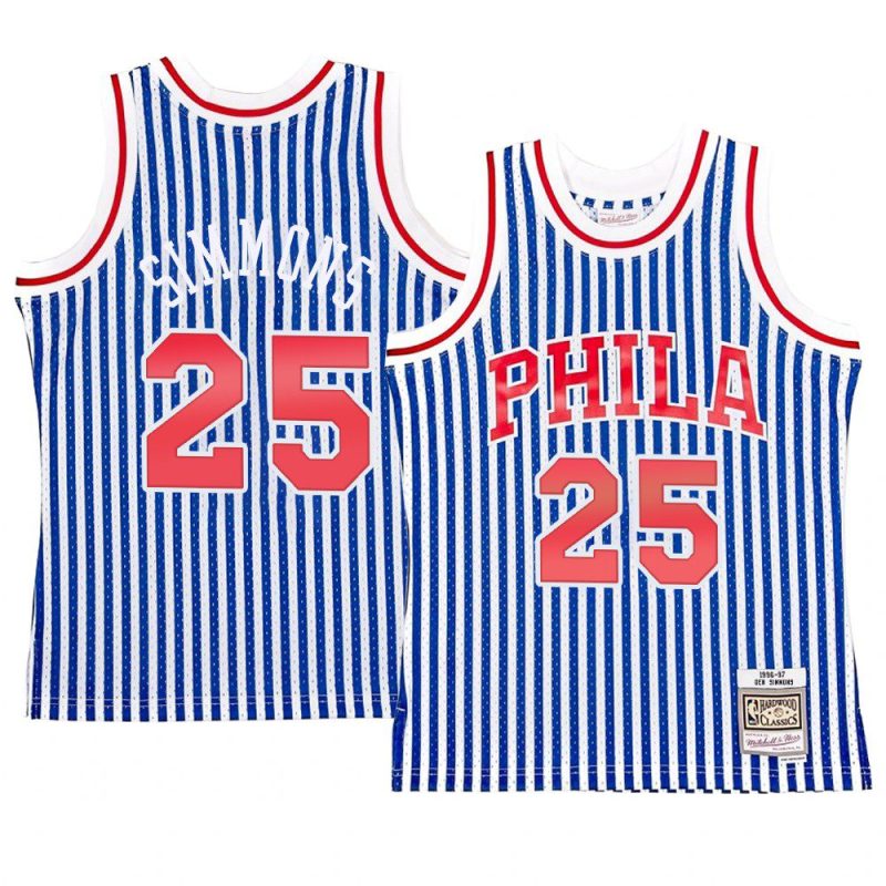 ben simmons jersey striped blue men's