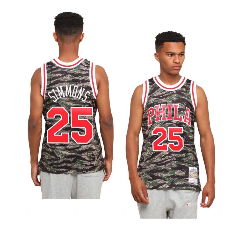 ben simmons jersey tiger camo green hardwood classics men's