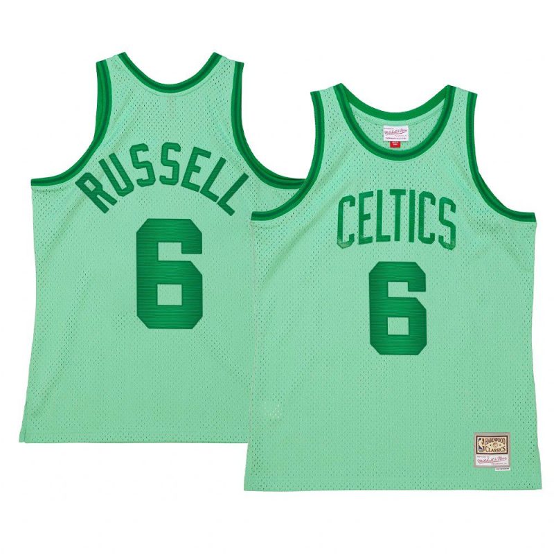 bill russell jersey space knit green hardwood classics